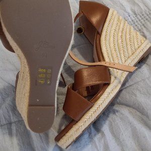 J. Crew Never worn Brown Woman's Espadrille Wedges 9.5